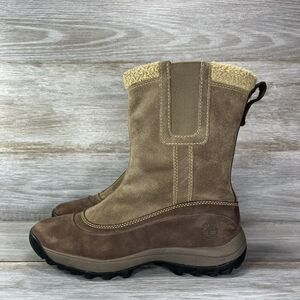 Timberland Women’s Brown Leather Water Resistant Tall Chelsea Boots Size 8.5